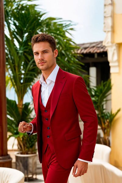 Costume sur mesure rouge
